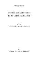 Cover for Die kleineren Liederdichter des 14. und 15. Jahrhunderts