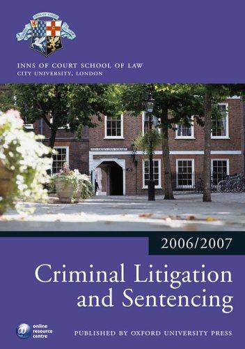 Cover for Criminal Litigation and Sentencing 2006-07 (Blackstone Bar Manual)