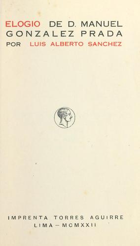 Cover for Elogio de D. Manuel Gonzalez Prada