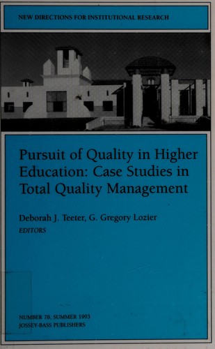 Cover for Pursuit of quality in higher education