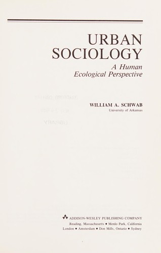Cover for Urban sociology