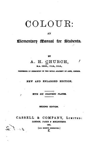 Cover for Colour: An Elementary Manual for Students