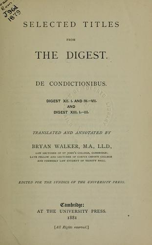 Cover for Selected titles from the Digest