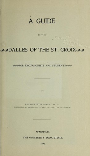 Cover for A guide to the Dalles of the St. Croix for excursionists and students