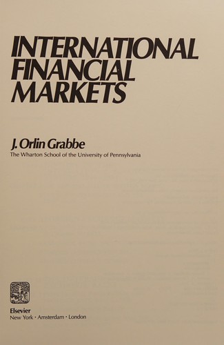 Cover for International financial markets