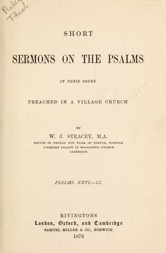Cover for Short sermons on the Psalms in their order.
