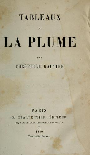 Cover for Tableaux à la plume