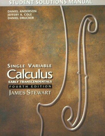 Cover for Student Solutions Manual for Stewart's Single Variable Calculus