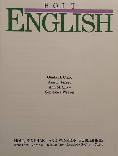 Cover for Holt English