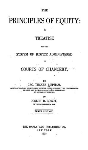 Cover for The principles of equity
