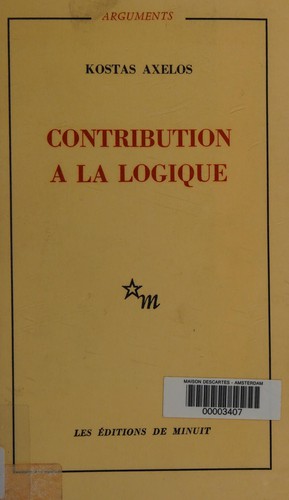 Cover for Contribution à la logique