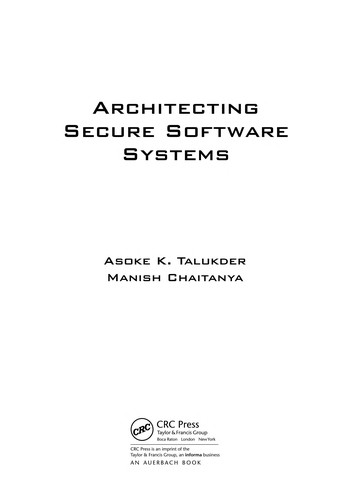 Cover for Architecting secure software systems
