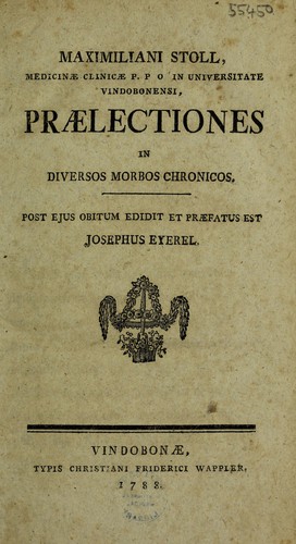 Cover for Praelectiones in diversos morbos chronicos