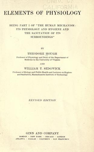 Cover for Elements of physiology