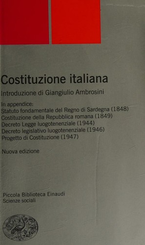 Cover for Costituzione italiana