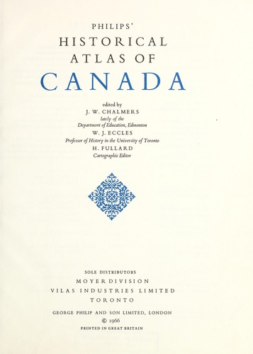 Cover for Philips' historical atlas of Canada