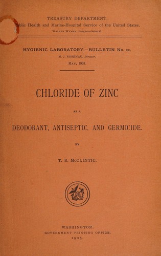 Cover for Chloride of zinc as a deodorant, antiseptic, and germicide