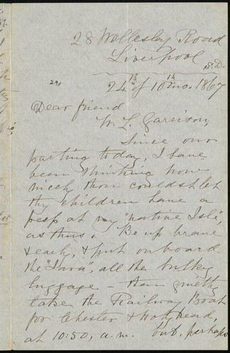 Cover for [Letter to] Dear friend, W. L. Garrison