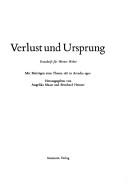 Cover for Verlust und Ursprung