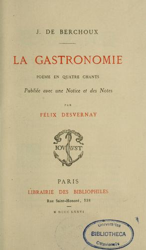 Cover for La Gastronomie