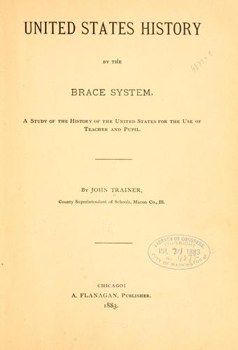 Cover for United States history by the brace system