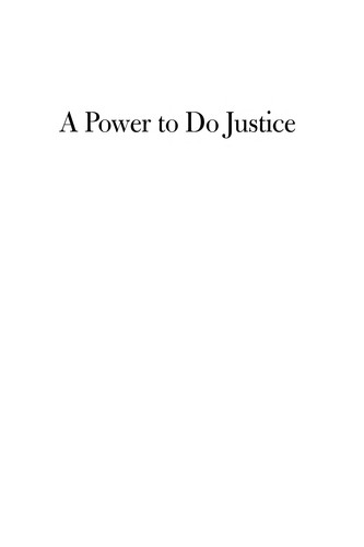 Cover for A power to do justice