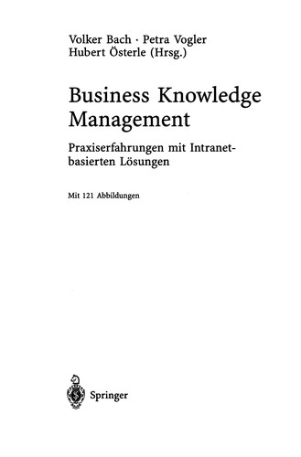 Cover for Business Knowledge Management