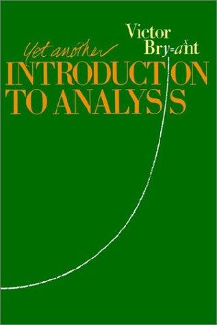 Cover for Yet another introduction to analysis