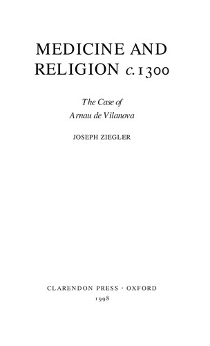 Cover for Medicine and religion, c. 1300
