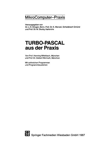 Cover for TURBO-PASCAL aus der Praxis