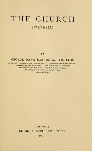 Cover for The church (ecclesia)