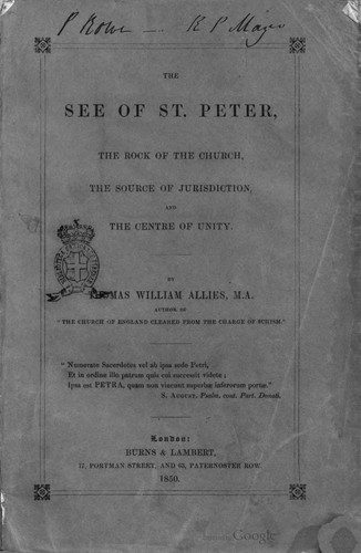 Cover for The See of St. Peter