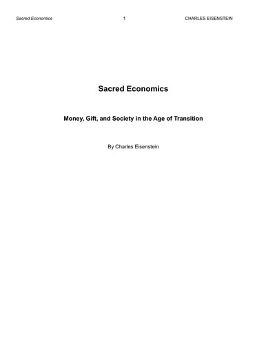 Cover for Sacred Economics