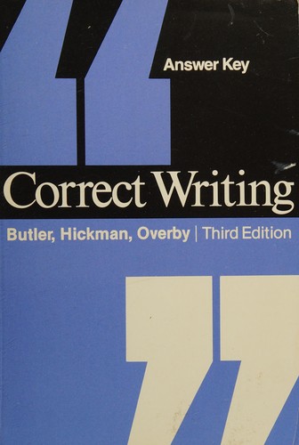 Cover for Correct Writing