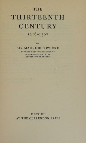 Cover for THE THIRTEENTH CENTURY 1216-1307 - SECOND EDITION
