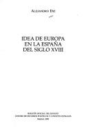 Cover for Idea de Europa en la España del siglo XVIII