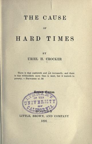 Cover for The cause of hard times