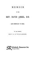 Cover for Memoir of the Reverend David Abeel, D.D.