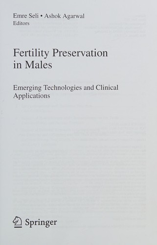 Cover for Fertility preservation in Males