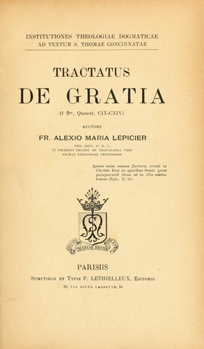 Cover for ...Tractatus de gratia