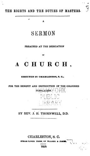 Cover for The rights and duties of masters.