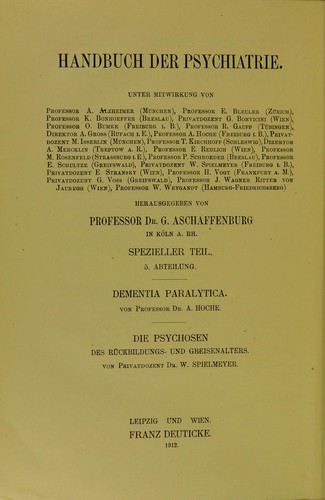 Cover for Dementia paralytica