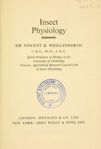 Cover for The principles of insect physiology