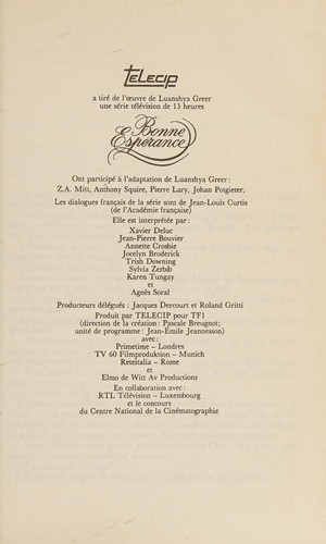 Cover for Bonne Espérance