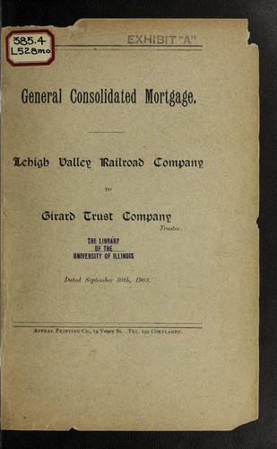 Cover for General consolidated mortgage
