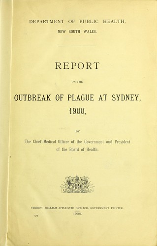 Cover for Report on the outbreak of the plague at Sydney, 1900