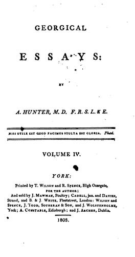 Cover for Georgical Essays