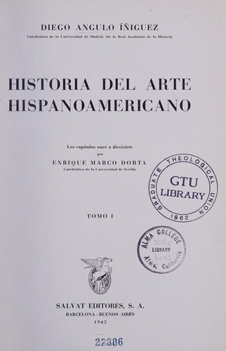 Cover for Historia del arte hispano-americano.