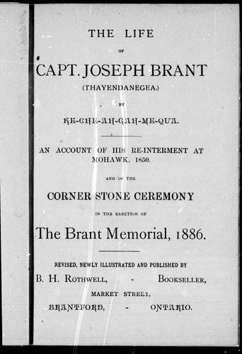 Cover for The life of Capt. Joseph Brant (Thayendanegea)