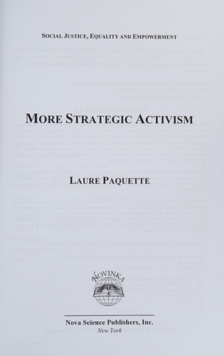 Cover for More strategic activism*